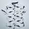 Short Sleeve Shark Print Button Up Shirt