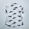 Short Sleeve Shark Print Button Up Shirt