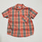 Salmon Check Shirt Button Up Short Sleeves