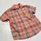 Salmon Check Shirt Button Up Short Sleeves