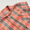 Salmon Check Shirt Button Up Short Sleeves