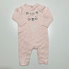  Pink Long Sleeve Bodysuit with Cat Design