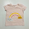Pink T-Shirt with Sunshine Rainbow Design