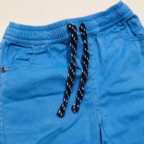 Blue Shorts with Drawstring Waist and Pockets