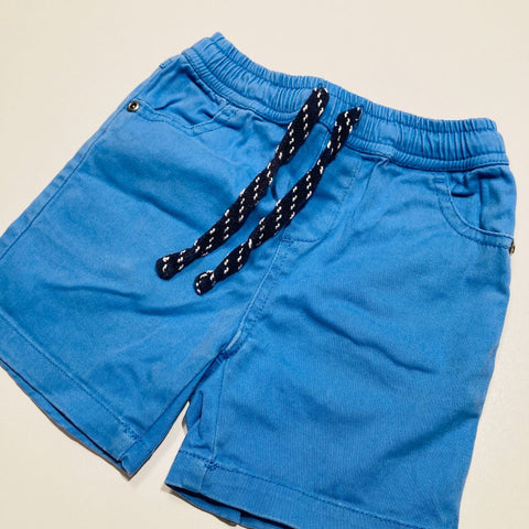 Blue Shorts with Drawstring Waist and Pockets