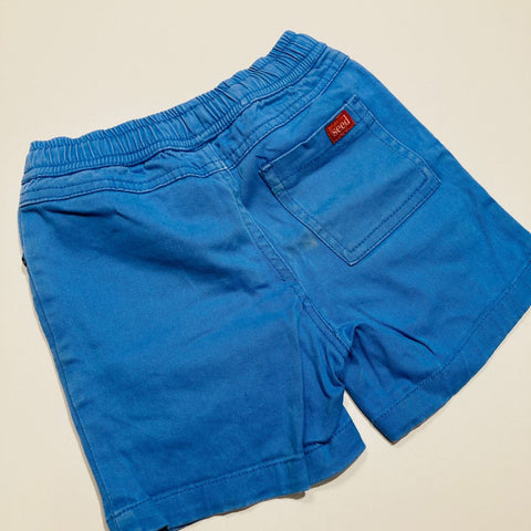 Blue Shorts with Drawstring Waist and Pockets