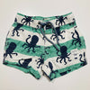 Octopus Design Striped Boardie Shorts