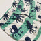 Octopus Design Striped Boardie Shorts