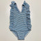 Blue and White Striped Bathers One Piece Swimsuit