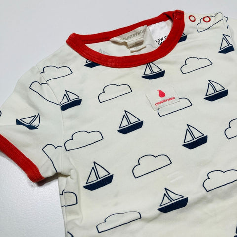 Cloud and Sailboat Short Sleeve Bodysuit