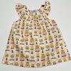 Dress with Flutter Sleeves and Toy Soldier Christmas Print