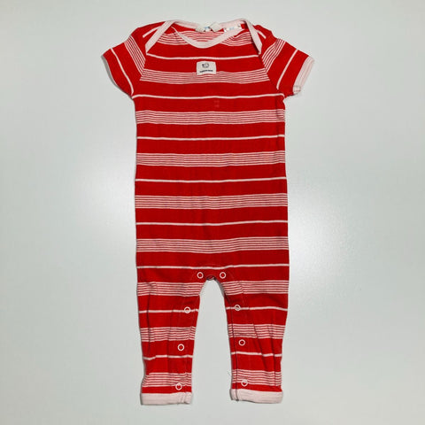 Red Striped Bodysuit Short Sleeves Long Pants