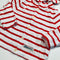 Red and White Striped Button Up Hoodie