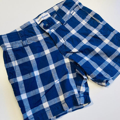 Blue Check Shorts with Pockets