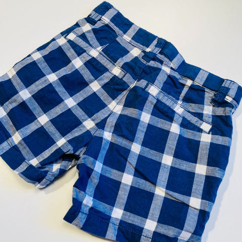 Blue Check Shorts with Pockets