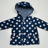 Navy Raincoat Jacket with Apple Print 