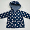 Navy Raincoat Jacket with Apple Print 