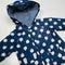 Navy Raincoat Jacket with Apple Print