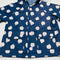 Navy Raincoat Jacket with Apple Print