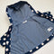 Navy Raincoat Jacket with Apple Print