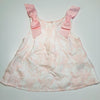 Pink Pleated Dress with Ribbon Feature on Sleeves